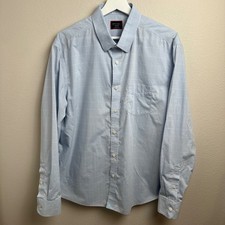 UNTUCKit Charly WF Button Down Shirt XL Regular Blue Plaid Wrinkle Free Cotton