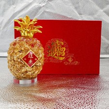 Gold Foil Pineapple Figurine Feng Shui Home Decor Lucky Gift Ornament