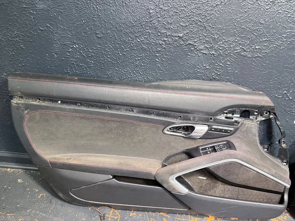 Porsche 991 911 GTS Front Alcantara Leather Door Panel Set 2016 OEM - Image 3 of 4
