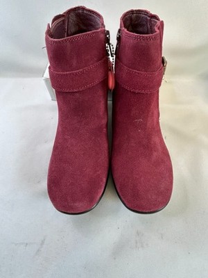 Skechers Boots Women 6 Parallel Day Date Wedge Ankle Bootie Burgundy Suede 44808