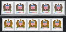 2907 and 3271 Strips of 5  Eagle & Shield Coils MNH