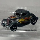 Hot Wheels 1934 3-Window Ford Coupe GRAY DieCast FLAMES Vintage 1979 Car