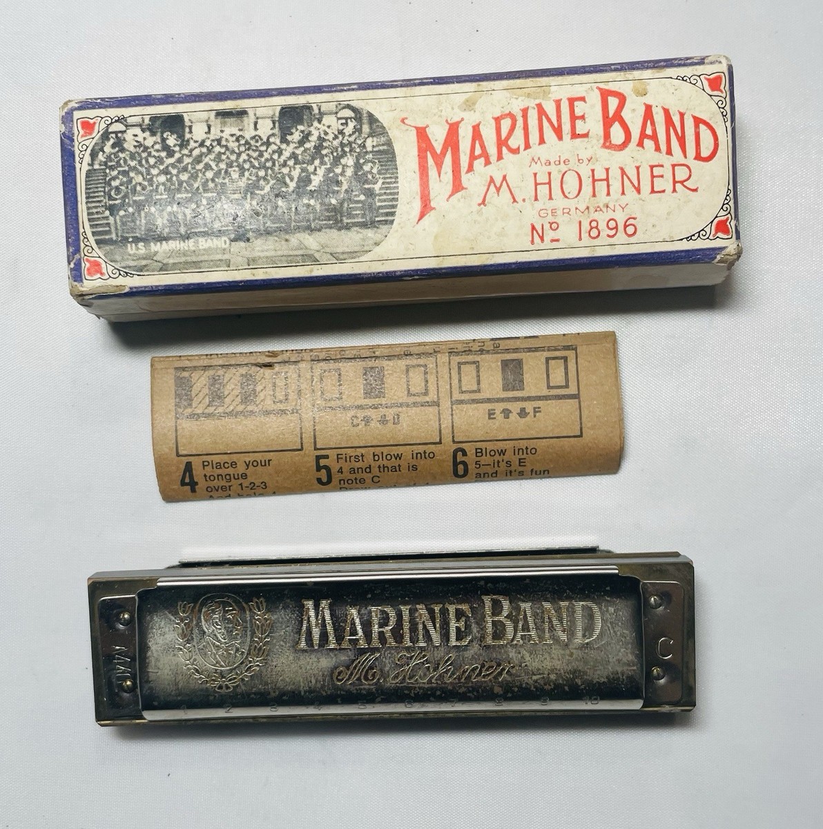 M. Hohner Marine Band Harmonica No. 1896 - A440, Key Of G