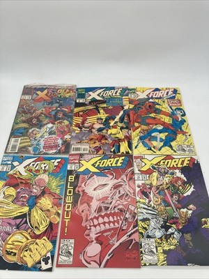 X-Force Comic lot #11 12 13 14 & Annual 2-3 1st full appearance of Domino 1992