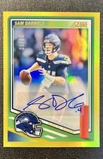 2025 Panini Score Gold Zone Auto /50 Sam Darnold #40 NFL Seattle Seahawks
