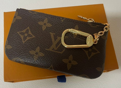 Authentic Louis Vuitton Monogram Key Pouch Pochette Cles Coin Purse