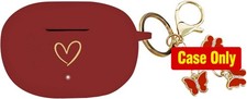 Soft Silicone Case with Gold Heart Pattern for Beats Studio Buds 2021 with Keych