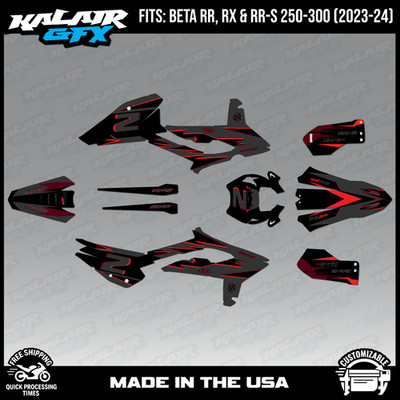 Graphics Kit for Beta RR, RX,RR-S 250 300 (2023-2024) Vizion Series - Red Shift