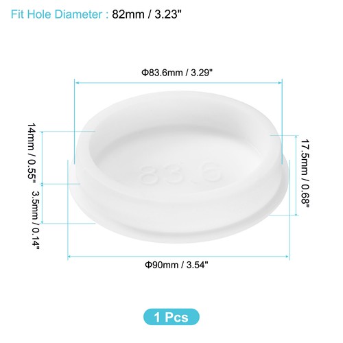 1Pcs Silicone Hole Plug, Round Rubber Stoppers for 82mm/3.23" Hole, White - Bild 2 von 6