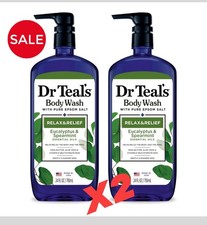 Dr Teal's Eucalyptus Spearmint Body Wash with Pure Epsom Salt 24 Fl Oz 2 Pack