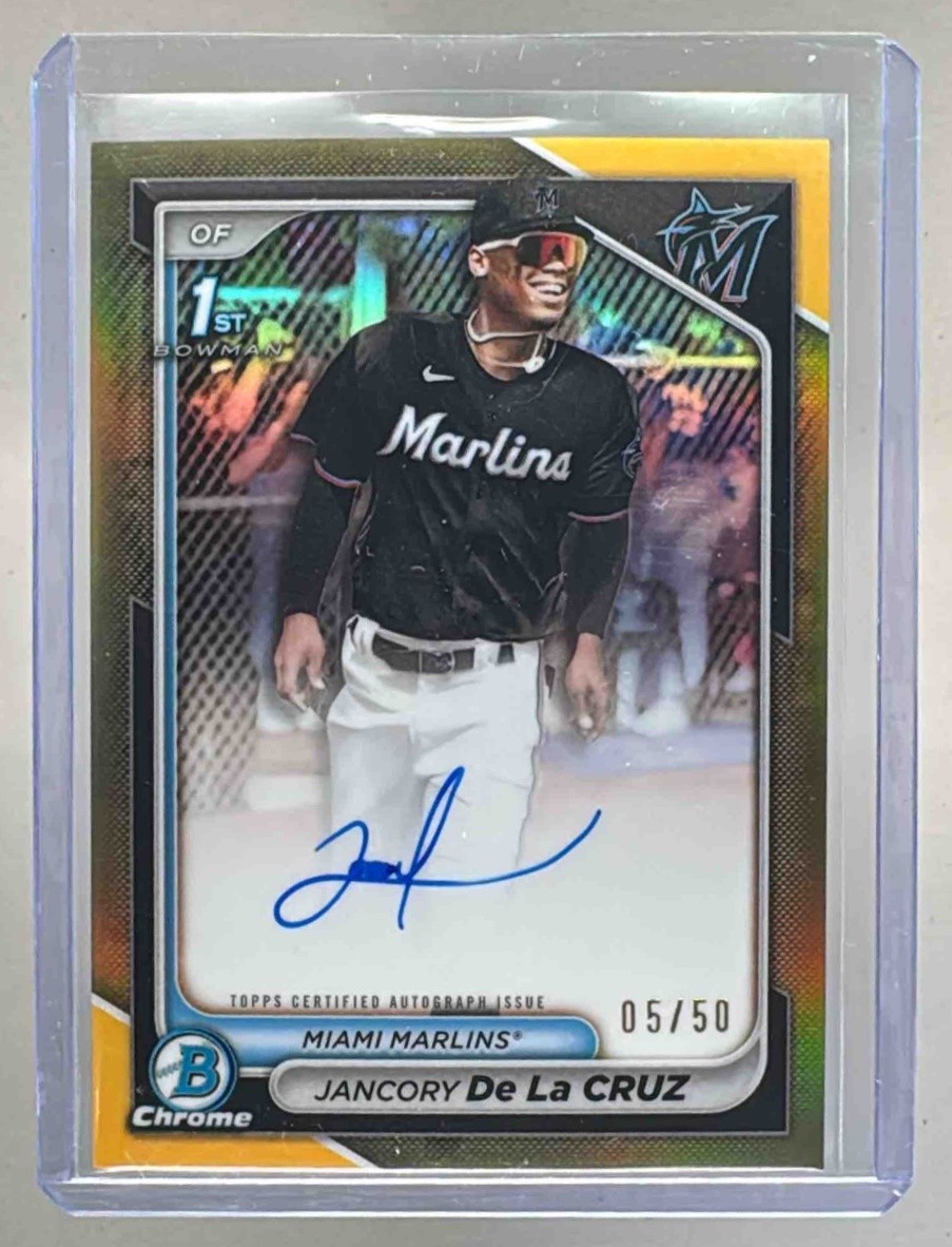 Jancory De La Cruz 2024 Bowman Chrome #CPA-JDL Gold Refractor Auto 1st RC /50