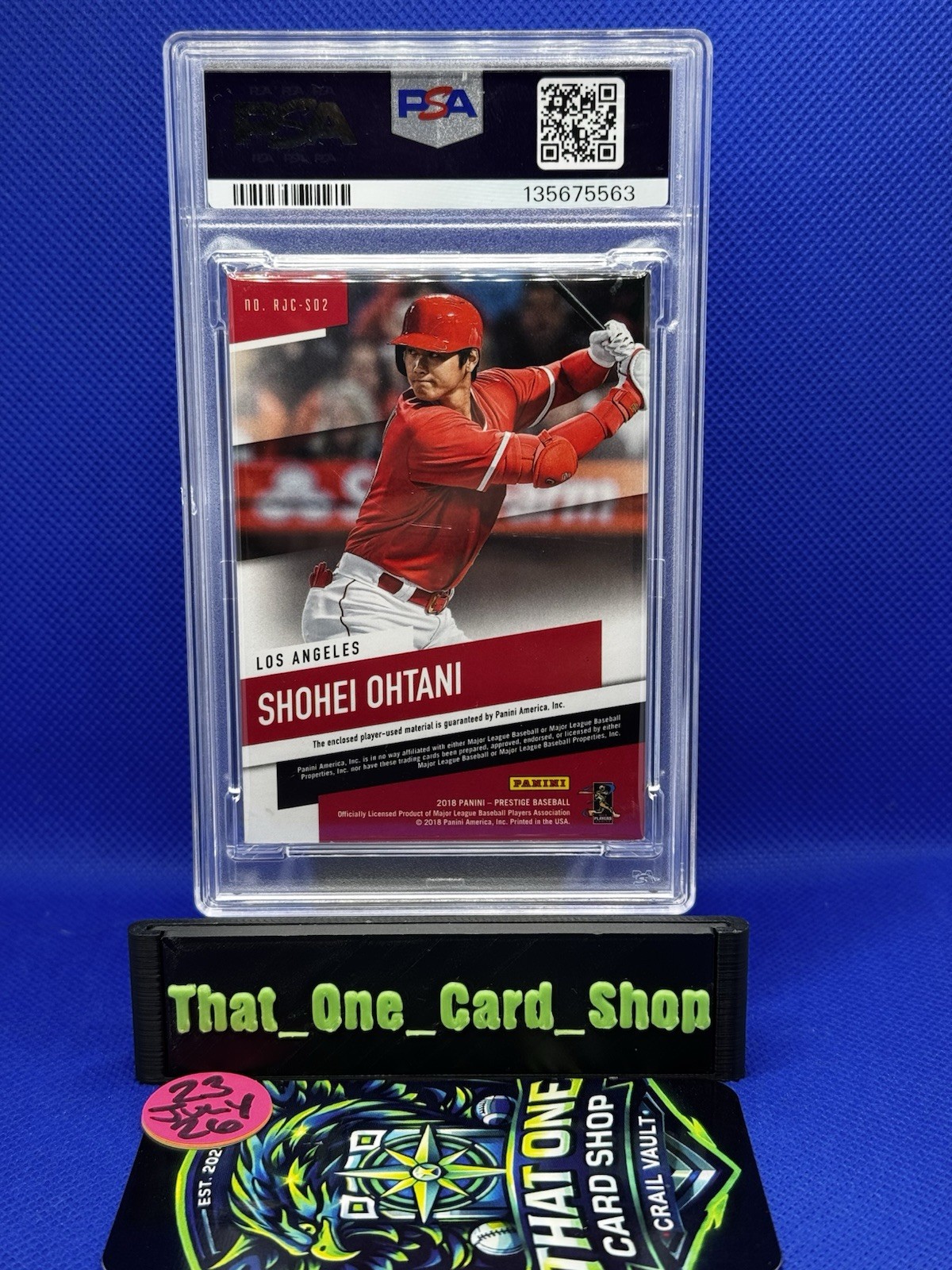 2018 PANINI CHRONICLES PRESTIGE RED ROOKIE JERSEY SHOHEI OHTANI #/25 PSA 5 π₯ RC view 2
