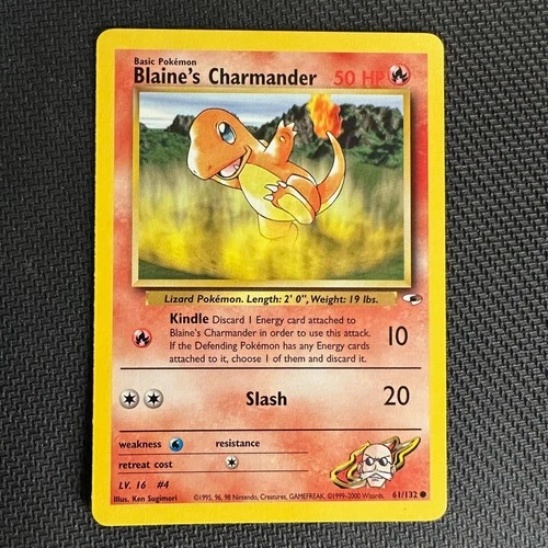 BLAINE'S CHARMANDER - 61/132 - GYM HEROES - POKEMON CARD - NM Vintage Vtg WOTC
