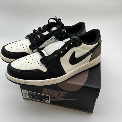 Nike Air Jordan 1 Low OG Sneakers Men's Mocha Black Lace-Up Atheltic Trainer - 8