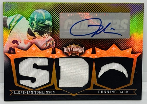 2007 Topps Triple Threads LaDainian Tomlinson GOLD Auto Triple Patch /9 Chargers