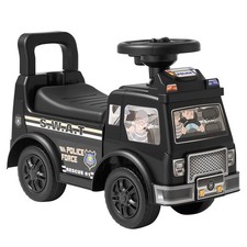 Uimoso Ride-On Push Police Car for Toddlers Ages 19 Months Sit-to-Stand Black