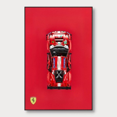 Classic Leather Wall Mount Display for LEGO Technic Ferrari 488 GTE 42125