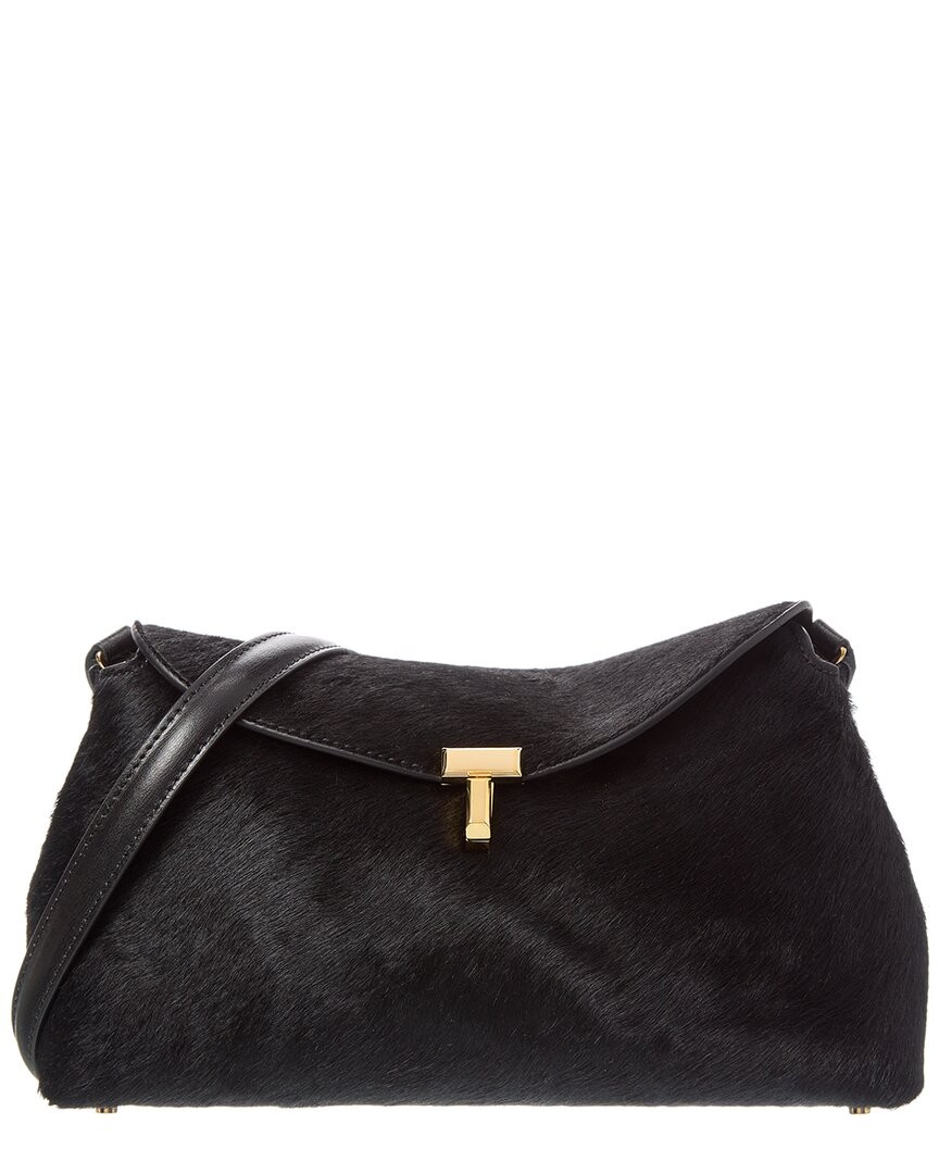 Сумка через плечо Toteme T Lock Haircalf женская черная 173690₽