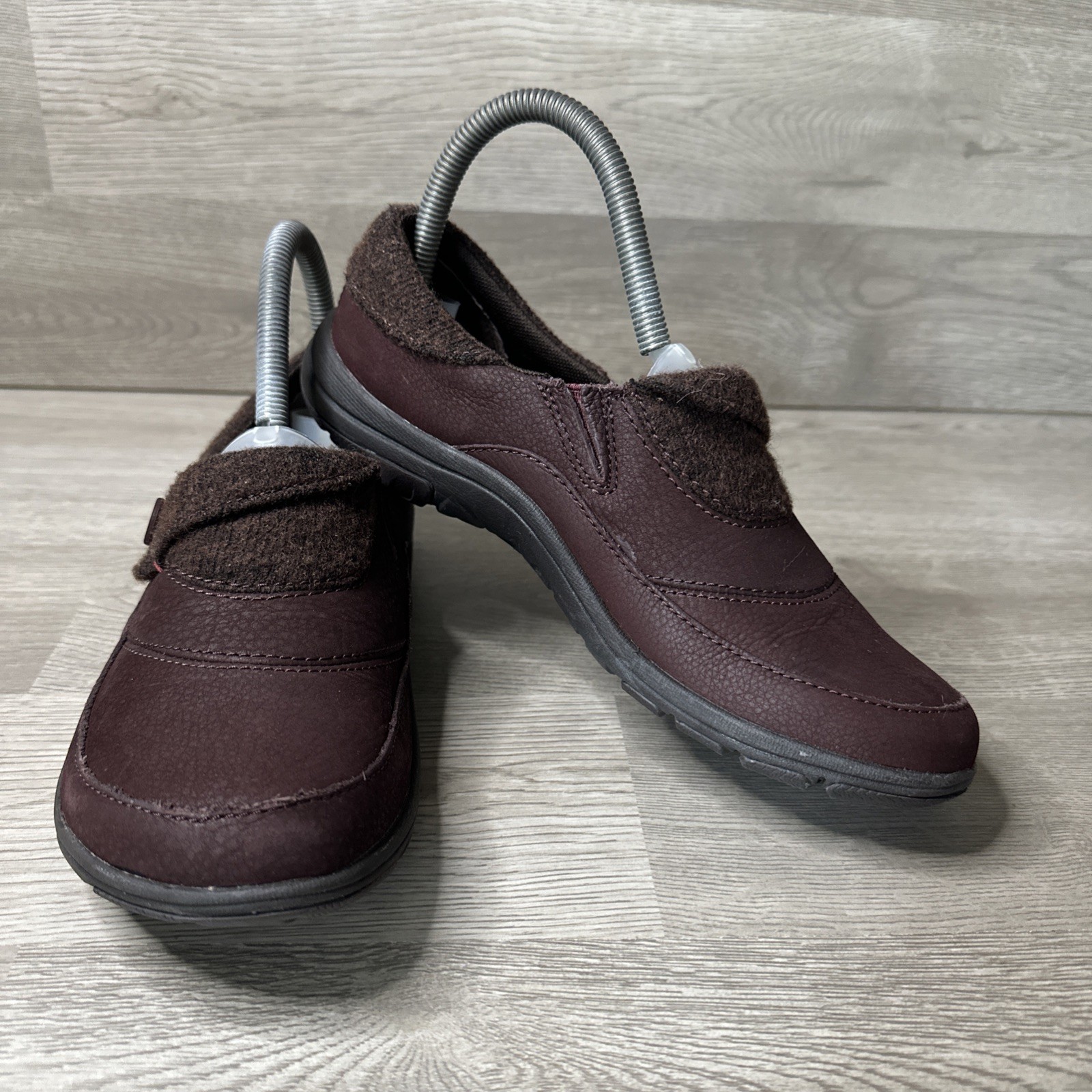 Scarpe Merrell donna 7 zoccoli Andorra pelle bordeaux punta tonda bassa J02148