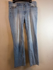 Calvin Klein Jeans Mens 34x32 Blue Denim Light Wash Faded Stretch Straight Leg