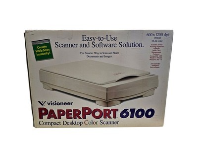 Visioneer PaperPort 6100B Flatbed Scanner Vintage Complete Tested Working 