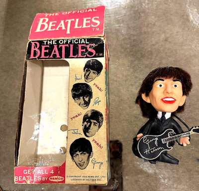 VINTAGE 1964 REMCO BEATLES GEORGE HARRISON DOLL WITH GUITAR IN