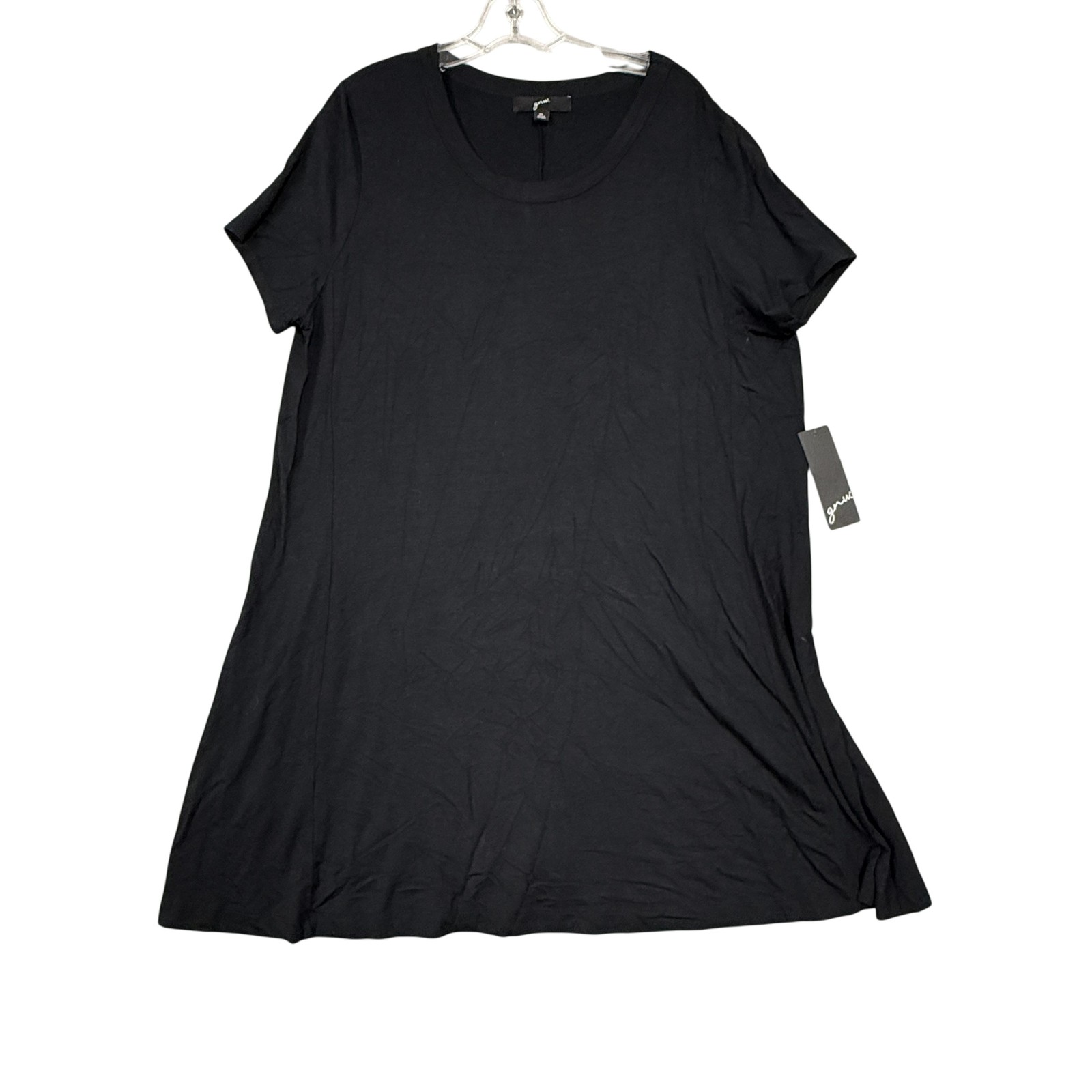 Gnw Dress Womens XL Black Short Sleeve T Shirt Rayon Spandex Casual Knit