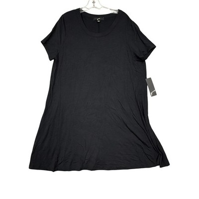 Gnw Dress Womens XL Black Short Sleeve T Shirt Rayon Spandex Casual Knit