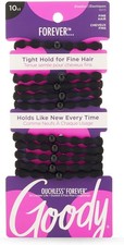 Goody Ouchless Forever Fine Hair Elastics - 10 Ct, Black, Damage-Bands, 3X