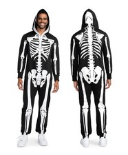 Tipsy Elves Halloween Skeleton Costume for Men Comfy Adult Skeleton Jumpsuit XL