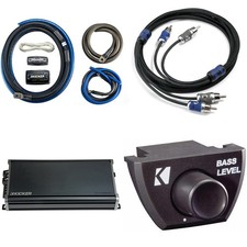 KICKER CXA1800.1 1800 Watt Mono Amp  1/0AWG Power Kit  6 M. RCA, Bass Knob ...