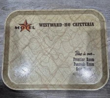 Vintage Westward Ho Motel Cambro Camtray Fiberglass Cafeteria Tray MCM 18x14 in.