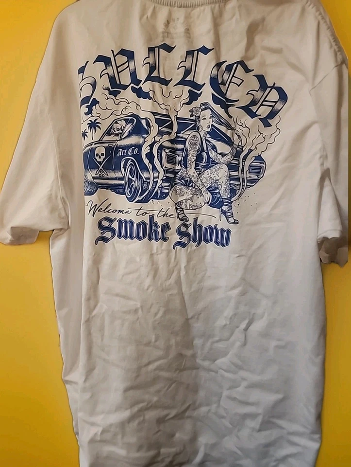 Sullen Art Smoke Show Premium T-Shirt White 3XL Cotton Tattoo Streetwear B7  - Image 2 of 4