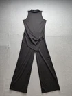 Windsor Women Jumpsuit L Black Wide Leg Sleeveless Mock Neck Business Casual