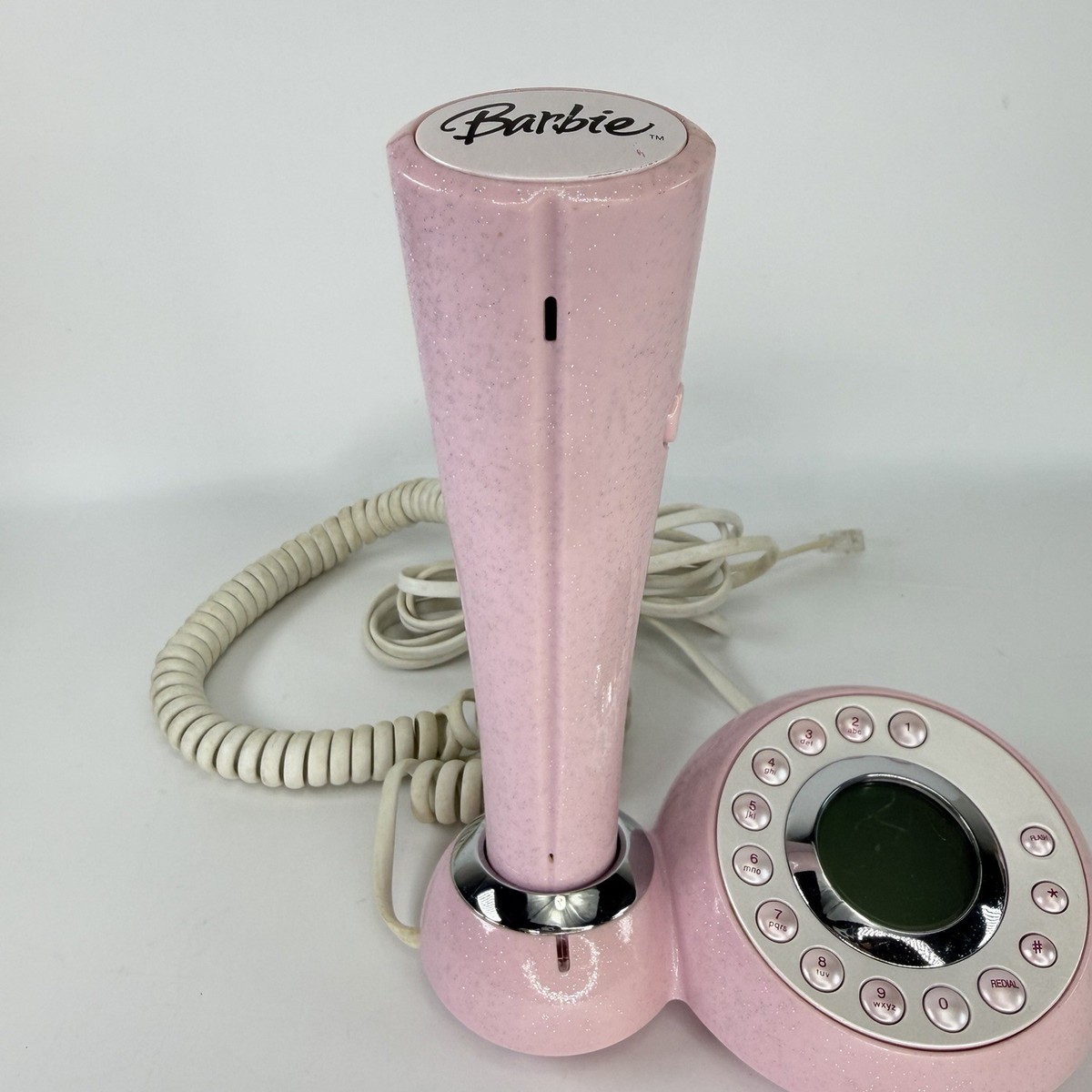 Vintage Barbie 3 In 1 Pink Telephone Alarm Clock And Calendar