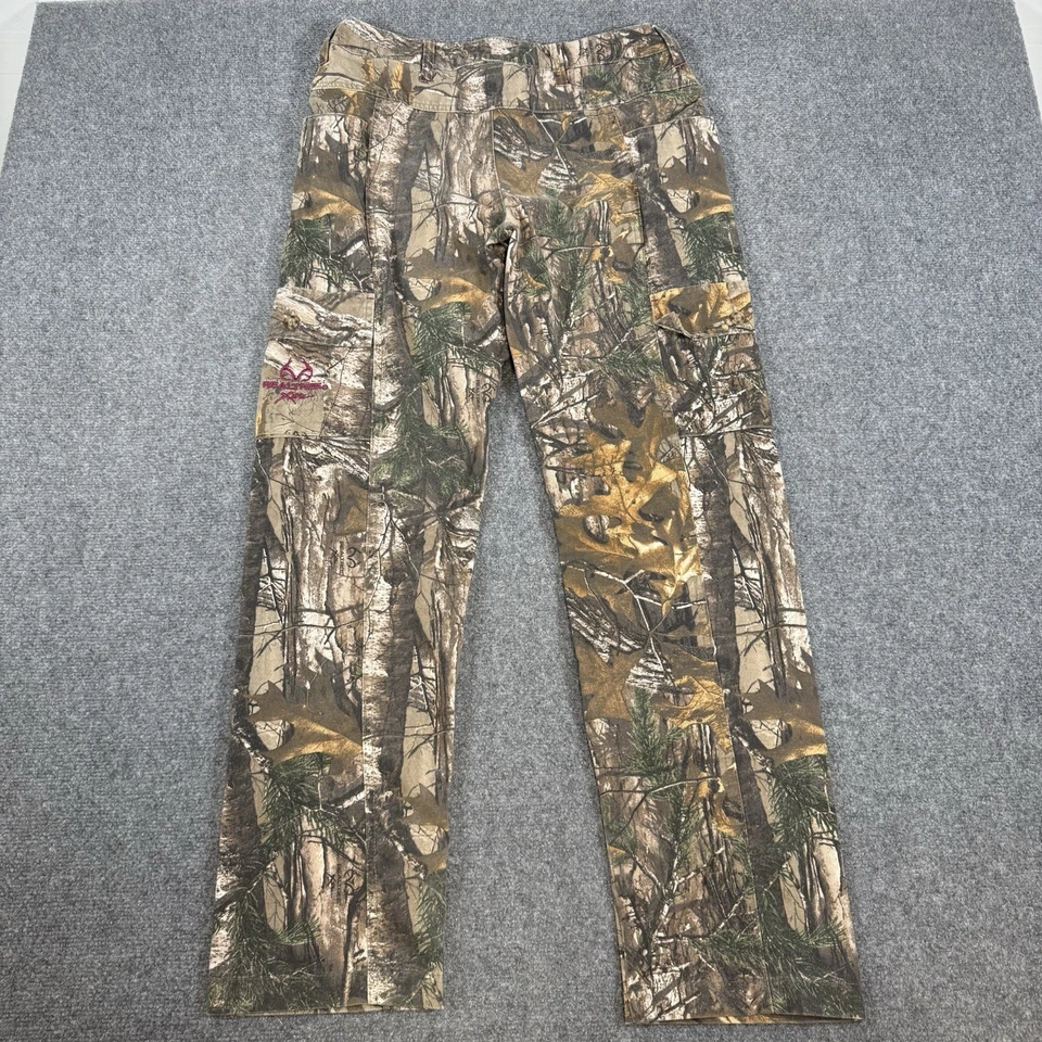 Pantalones Realtree Mujer Medianos Verde Camuflaje Carga Naturaleza Aire Libre Senderismo Caza Foto 2 de 4