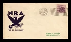 DR JIM STAMPS US COVER NRA NATIONAL RECOVERY ACT FIRST DAY ISSUE SCOTT 732
