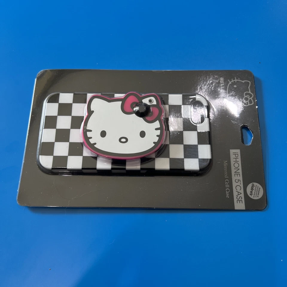 Hello Kitty Sanrio Black & White Checkered Mirrored Cell Phone Case IPhone 5 NEW - Image 2 of 4
