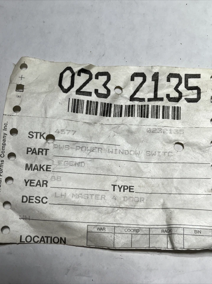 Acura Legend Driver Master Switch 1988 sedán OEM Foto 4 de 4