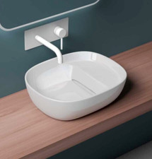 Durovin Bathroom Wash Basin Ceramic Counter Top Oval Deep Sink + Plug 460x370mm