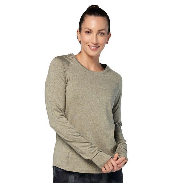 Ell&Voo Womens Tori Long Sleeve Tee Khaki - Size L - 5+ items free AU post