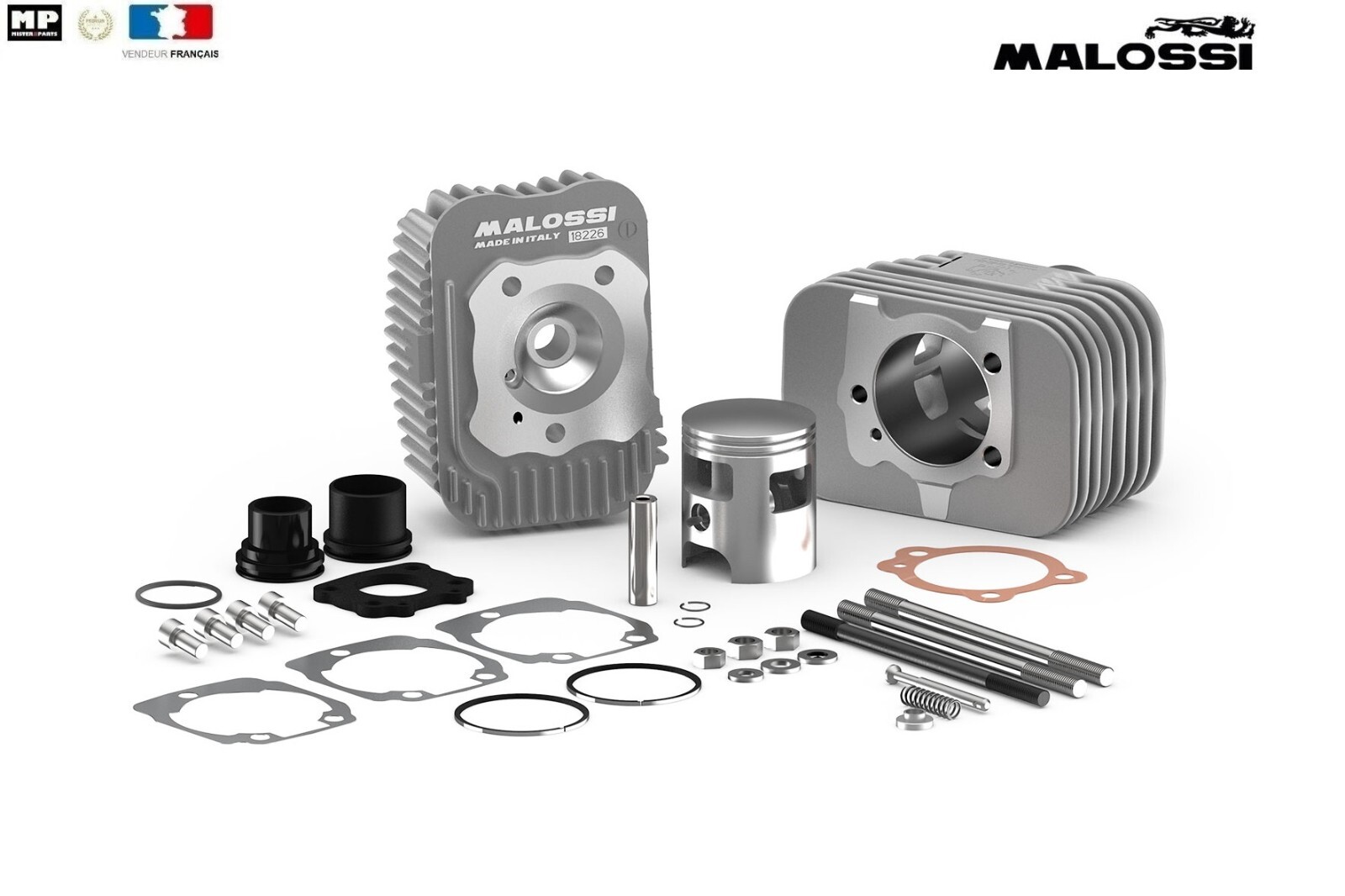 Kit cylindre Malossi 75cc axe 10 pour restaurer et rouler en Piaggio Bravo 50cc