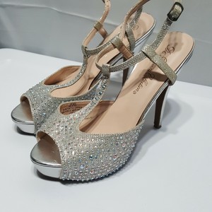 rose gold jeweled heels