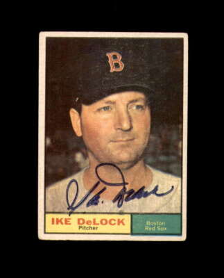 Ike DeLock Signed Original 1961 Topps Boston Red Sox Autograph