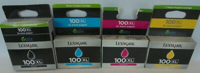 Lexmark 100XL Tinten CMYK 14N1068E 14N1069E 14N1070E 14N1071E S301 S405 S505