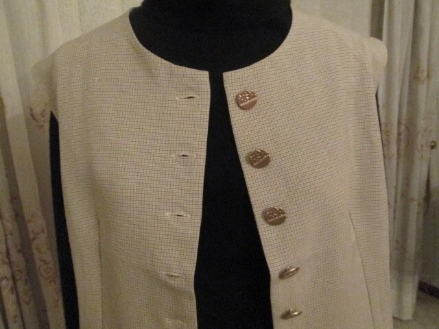 JEMM The Label tailored vest, small, brown tone brushed gold buttons, 12, BNWT - image 4 of 4