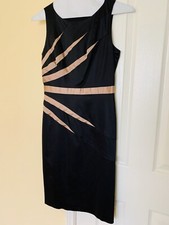 Nine West Dress Women’s 4 Dress Black Satin Sleeveless-Excellent Cond