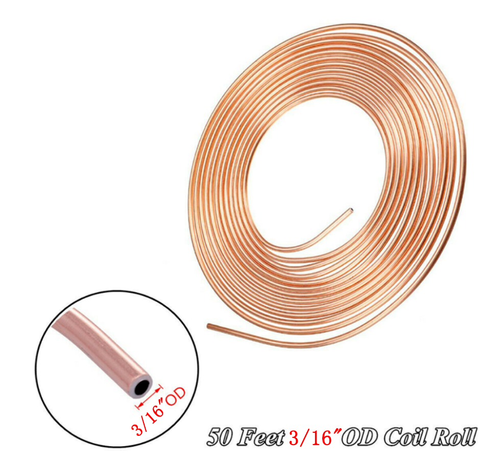 2x Copper Nickel STEEL Brake Line Tubing Kit 3/16" 50Ft Coil Roll+