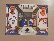 2009 SP GAME USED TAG TEAM DUALS WARRICK , WRIGHT NBA LOGO 06/10