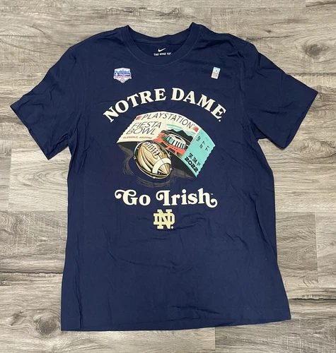 Notre Dame Fighting Irish Shirt Men’s Medium PlayStation Fiesta Bowl Navy Blue
